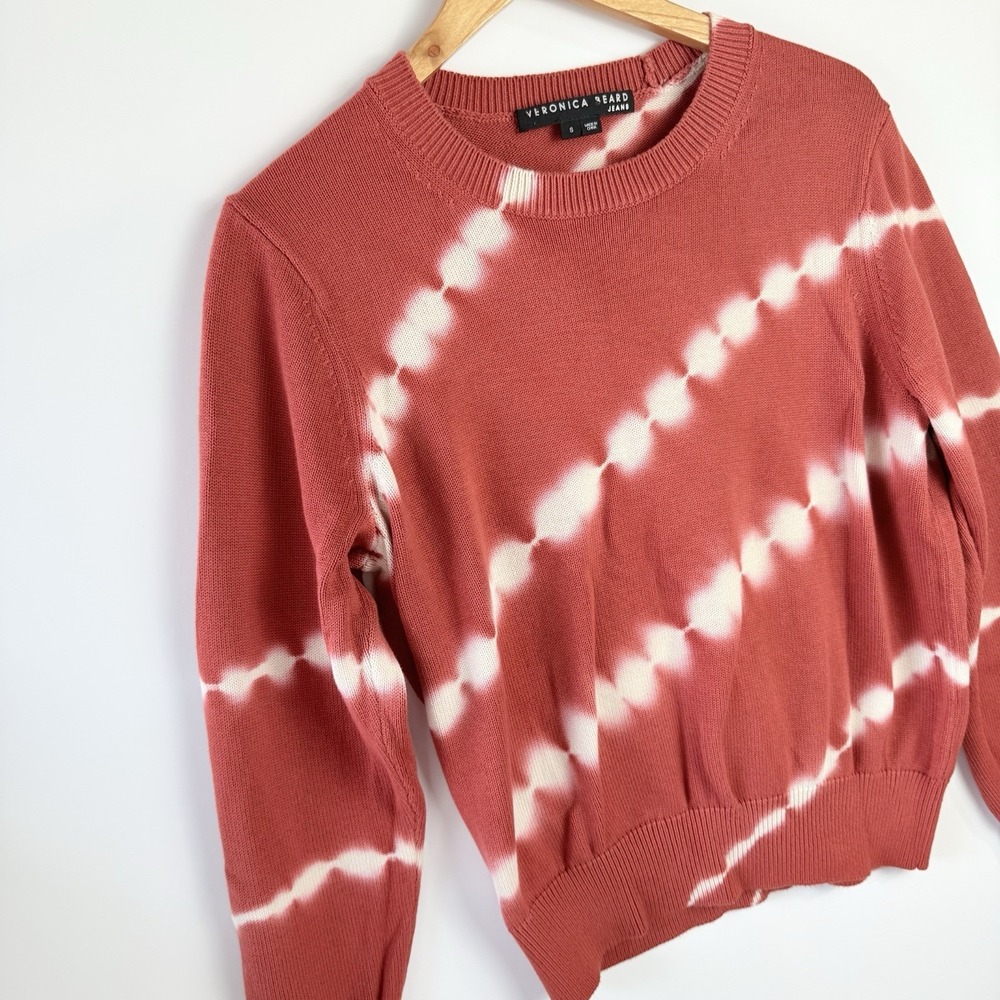 Veronica Beard Jeans Nikasha Sweater Tie Dyed Pullover Orange Size S Cotton